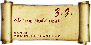 Zárug Gyöngyi névjegykártya